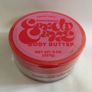 Trader Joe’s candy cane body butter new 8oz cream moisturizer lotion shimmering